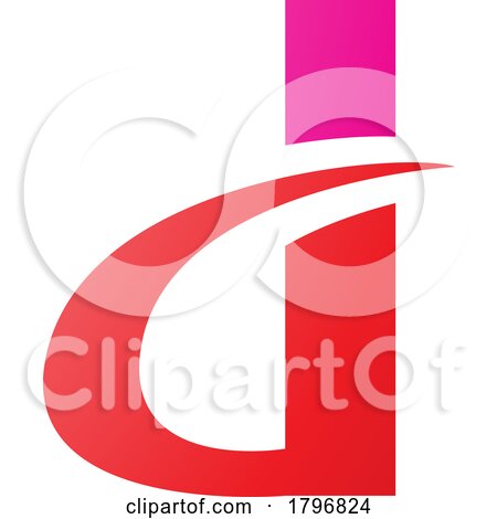 Magenta and Red Curvy Pointed Letter D Icon by cidepix