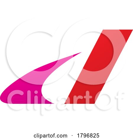 Magenta and Red Italic Swooshy Letter D Icon by cidepix