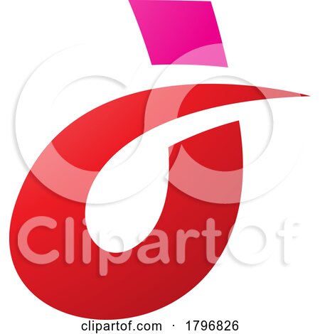 Magenta and Red Curved Spiky Letter D Icon by cidepix