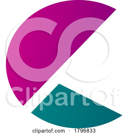 Magenta and Persian Green Letter C Icon with Half Circles by cidepix