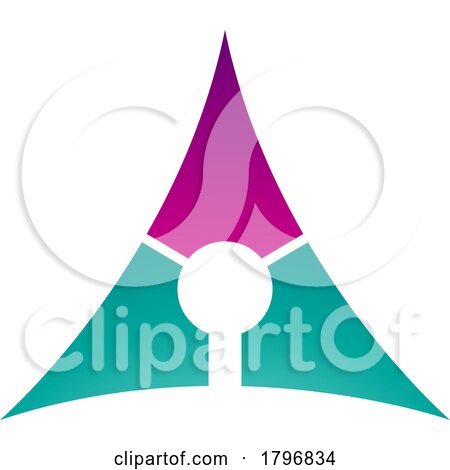 Magenta and Persian Green Deflated Triangle Letter a Icon by cidepix