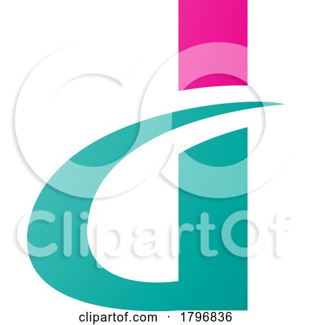 Magenta and Persian Green Curvy Pointed Letter D Icon by cidepix