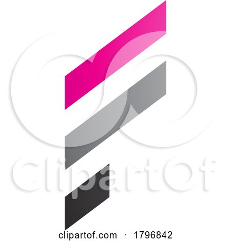 Magenta and Grey Letter F Icon with Diagonal Stripes by cidepix