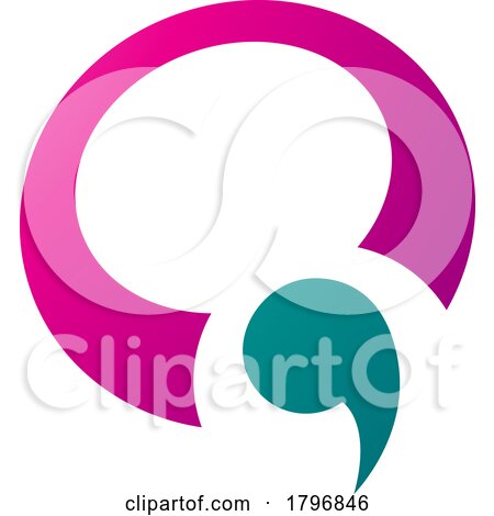 Magenta and Green Comma Shaped Letter Q Icon by cidepix