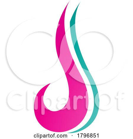 Magenta and Green Hook Shaped Letter J Icon by cidepix