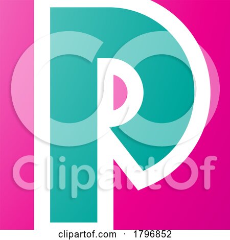 Magenta and Green Square Letter P Icon by cidepix