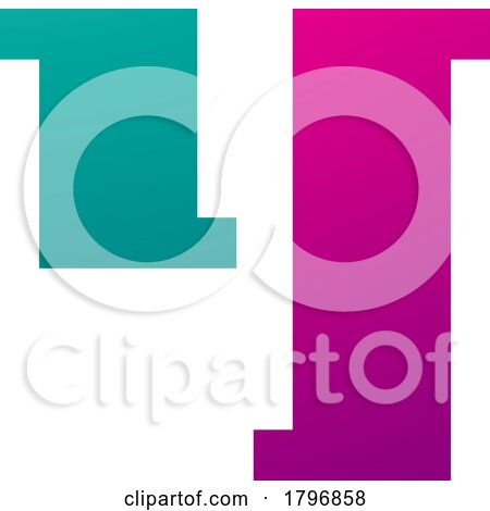 Magenta and Green Stamp Shaped Letter Y Icon by cidepix