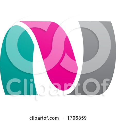 Magenta and Green Wavy Shaped Letter N Icon by cidepix