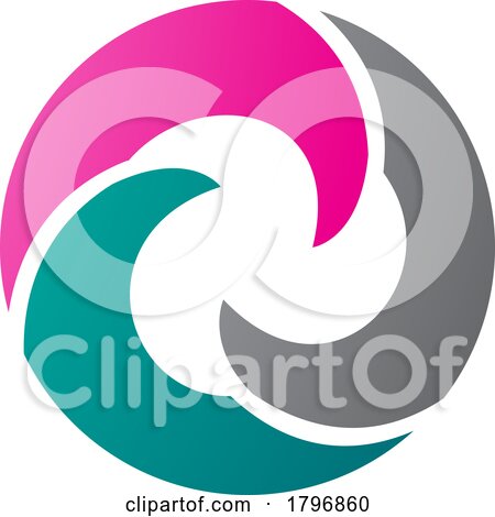 Magenta and Green Wave Shaped Letter O Icon by cidepix
