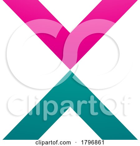 Magenta and Green V Shaped Letter X Icon by cidepix