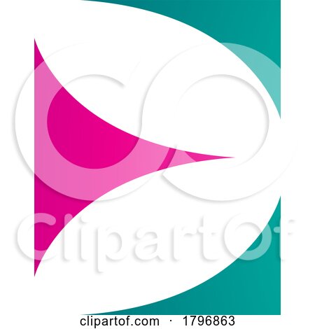 Magenta and Green Uppercase Letter E Icon with Curvy Triangles by cidepix