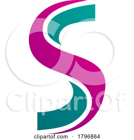 Magenta and Green Twisted Shaped Letter S Icon by cidepix