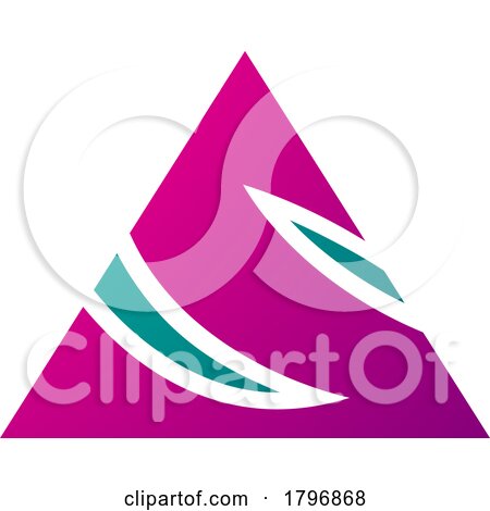 Magenta and Green Triangle Shaped Letter S Icon by cidepix