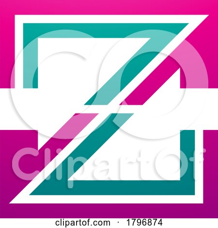 Magenta and Green Striped Shaped Letter Z Icon by cidepix