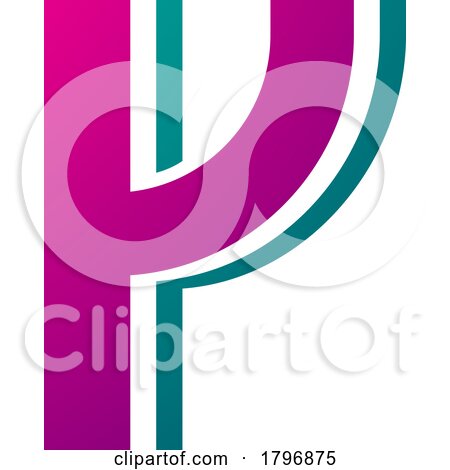 Magenta and Green Striped Shaped Letter Y Icon by cidepix