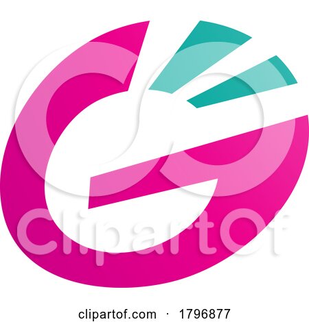 Magenta and Green Striped Oval Letter G Icon by cidepix