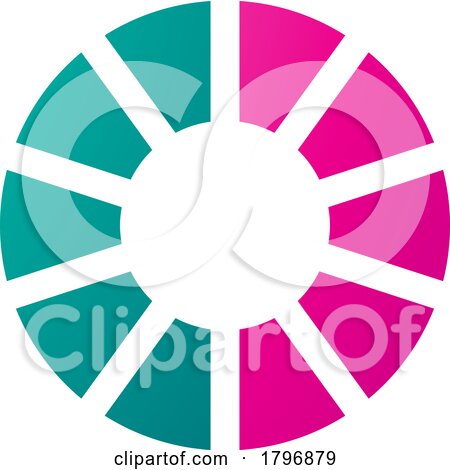 Magenta and Green Striped Letter O Icon by cidepix