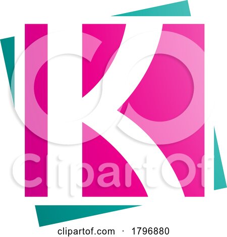 Magenta and Green Square Letter K Icon by cidepix