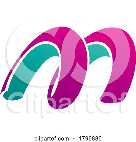 Magenta and Green Spring Shaped Letter M Icon by cidepix