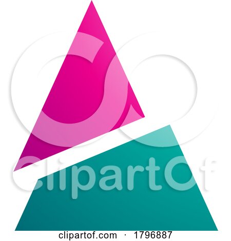 Magenta and Green Split Triangle Shaped Letter a Icon by cidepix
