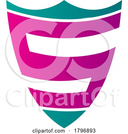 Magenta and Green Shield Shaped Letter S Icon by cidepix