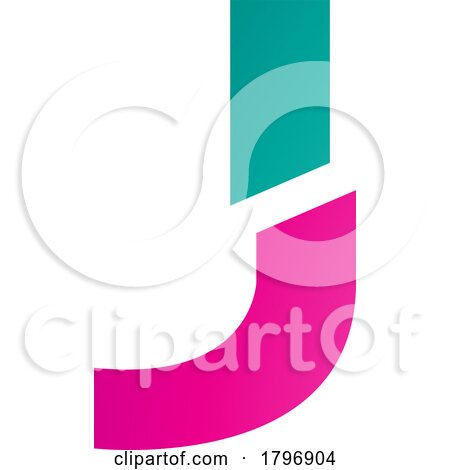Magenta and Green Split Shaped Letter J Icon by cidepix