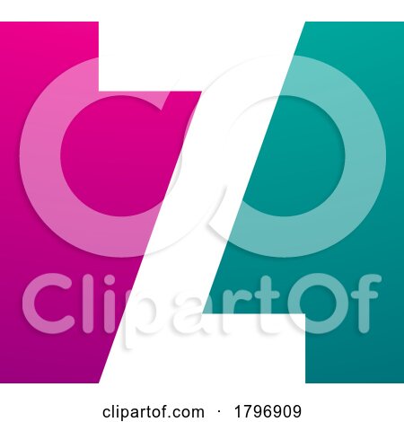 Magenta and Green Rectangle Shaped Letter Z Icon by cidepix