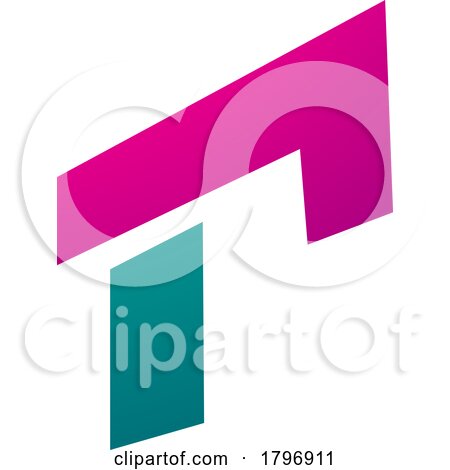 Magenta and Green Rectangular Letter R Icon by cidepix