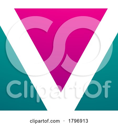 Magenta and Green Rectangular Shaped Letter V Icon by cidepix