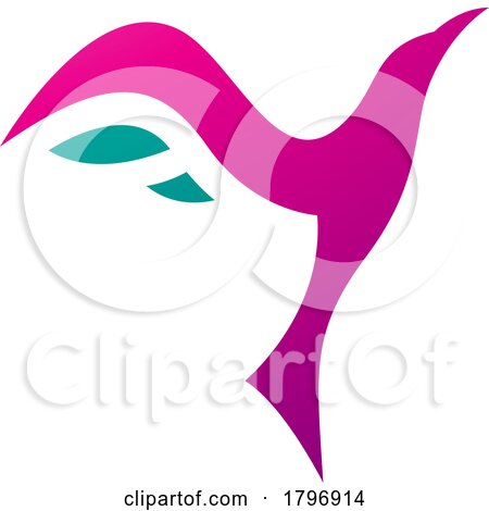 Magenta and Green Rising Bird Shaped Letter Y Icon by cidepix
