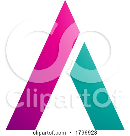 Magenta and Persian Green Trapezium Shaped Letter a Icon by cidepix