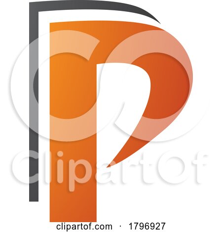 Orange and Black Layered Letter P Icon by cidepix