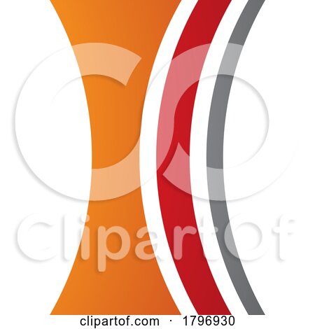 Orange and Red Concave Lens Shaped Letter I Icon by cidepix