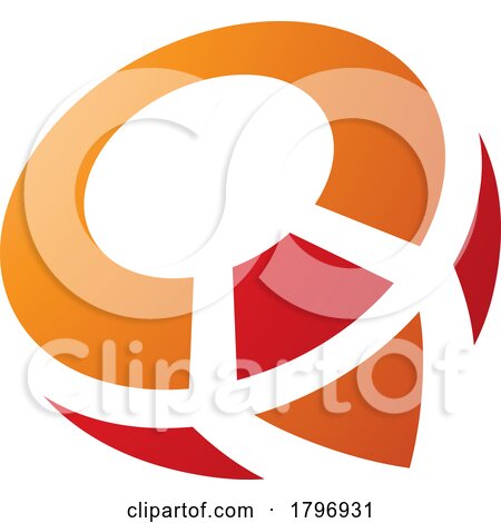 Orange and Red Compass Shaped Letter Q Icon by cidepix