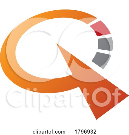Orange and Red Clock Shaped Letter Q Icon by cidepix