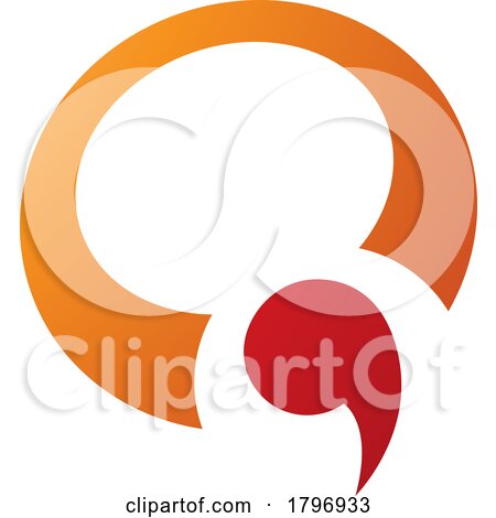 Orange and Red Comma Shaped Letter Q Icon by cidepix