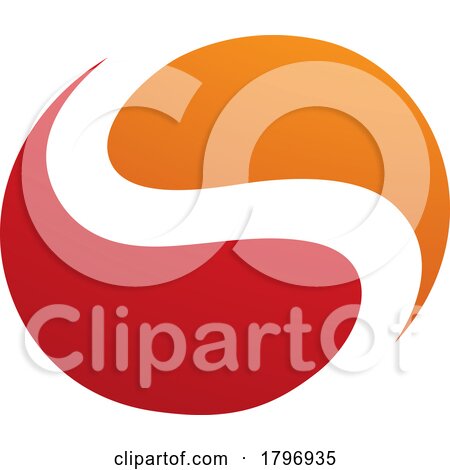 Orange and Red Circle Shaped Letter S Icon by cidepix
