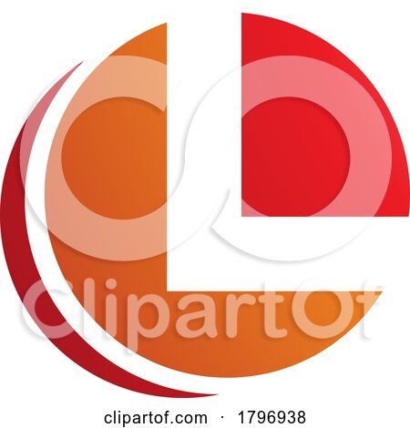 Orange and Red Circle Shaped Letter L Icon by cidepix