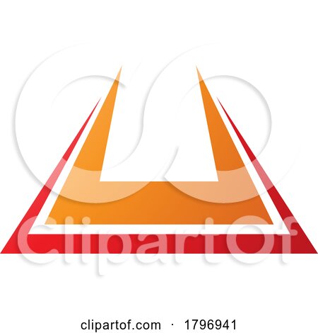 Orange and Red Bold Spiky Shaped Letter U Icon by cidepix