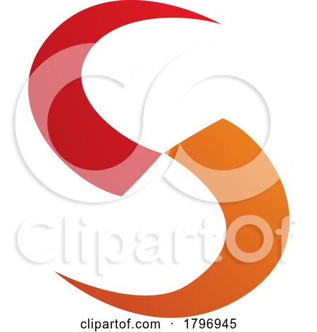 Orange and Red Blade Shaped Letter S Icon by cidepix