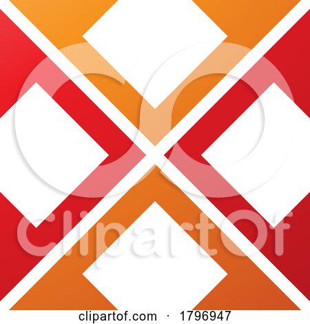 Orange and Red Arrow Square Shaped Letter X Icon by cidepix