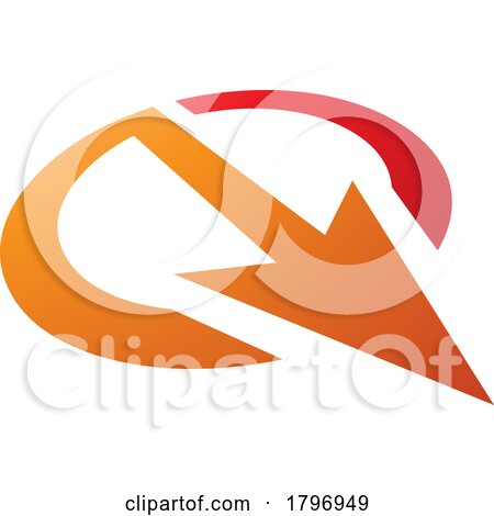 Orange and Red Arrow Shaped Letter Q Icon by cidepix