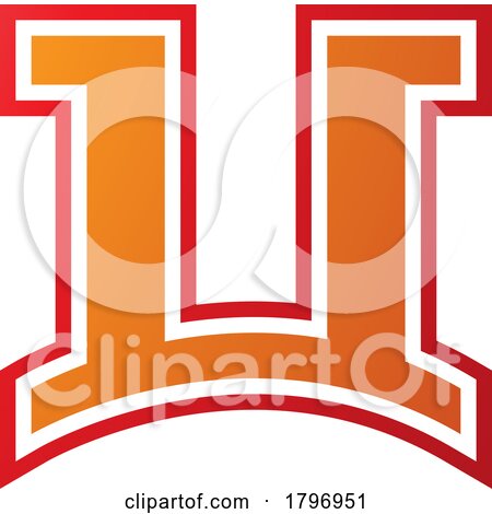 Orange and Red Arch Shaped Letter U Icon by cidepix