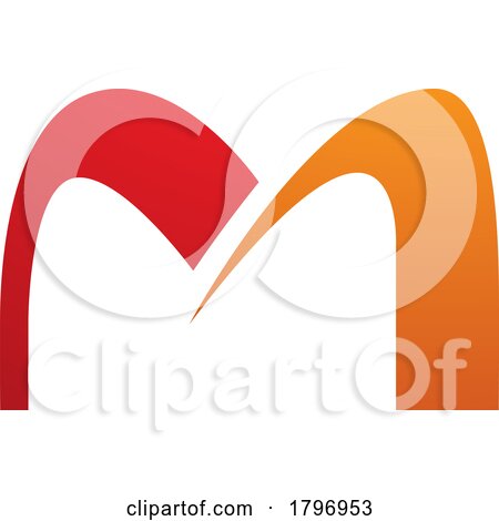 Orange and Red Arch Shaped Letter M Icon by cidepix