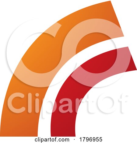 Orange and Red Arc Shaped Letter R Icon by cidepix