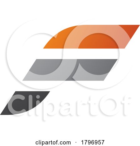 Orange and Grey Letter F Icon with Horizontal Stripes by cidepix