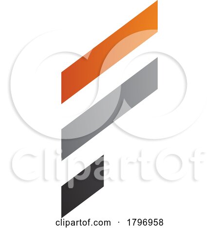 Orange and Grey Letter F Icon with Diagonal Stripes by cidepix