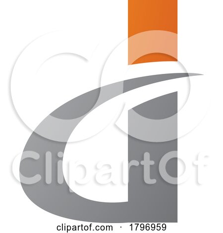 Orange and Grey Curvy Pointed Letter D Icon by cidepix