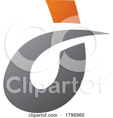 Orange and Grey Curved Spiky Letter D Icon by cidepix