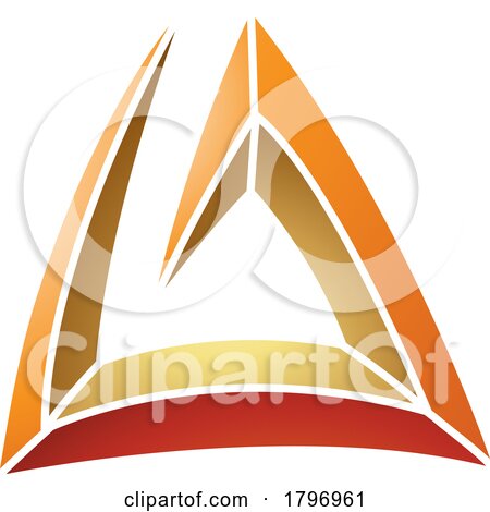 Orange and Gold Triangular Spiral Letter a Icon by cidepix